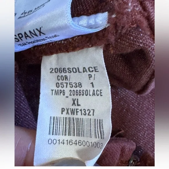 Spanx Denim Pants XL Womens Brick Red Solace Leggings High Rise Stretch Slimming - Picture 8 of 8